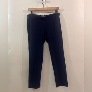 Eileen Fisher Washable Stretch Crepe Pull-on Pants Navy Blue Small S